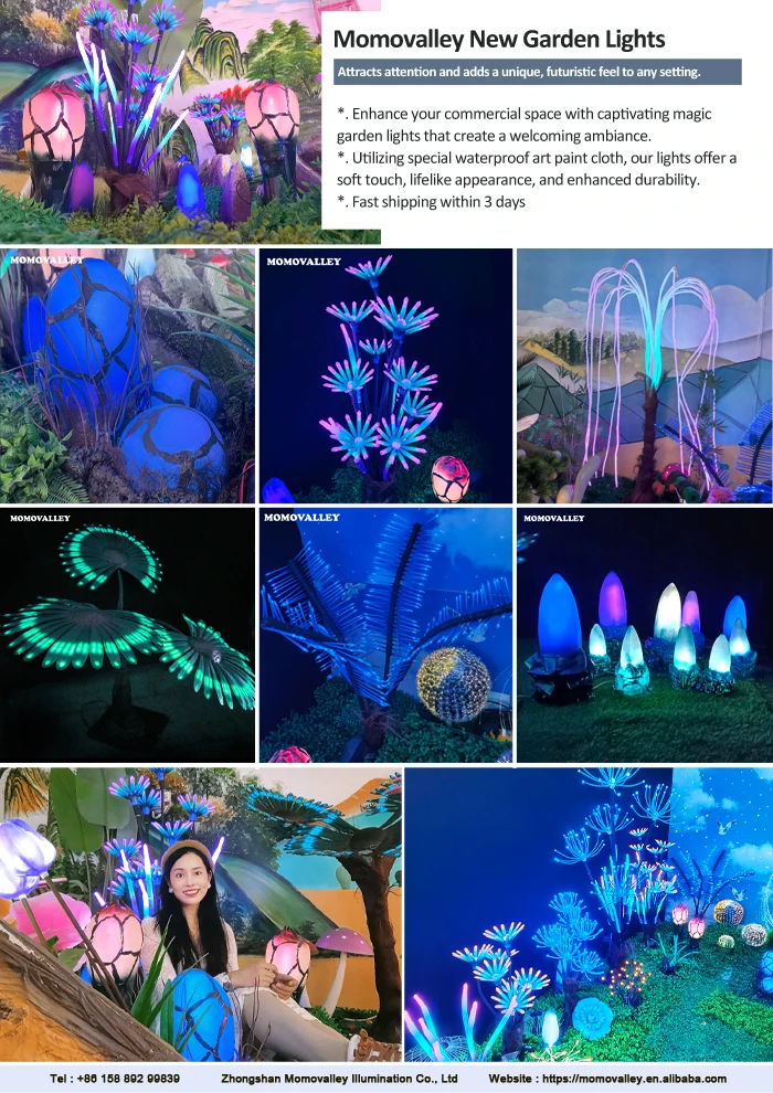 Фото Светильник Momovalley Night Light Wild Flowers LED: Декоративный уличный светильник для сада, парка, двора в виде цветущих цереусов и высокой травы №5