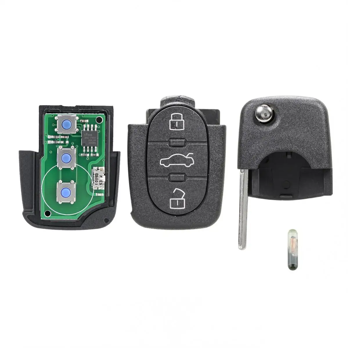 

433MHh 3 Buttons Car Remote Key with ID48 Chip /4D0837231N for Audi- A2 A3 A4 A6 A8 TT 2002-2004 Keyless Entry Systems