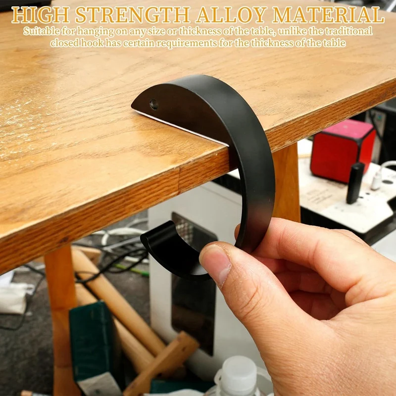 Крючок для кошелька стола 4 шт. C-образный крючок сумок из алюминиевого сплава