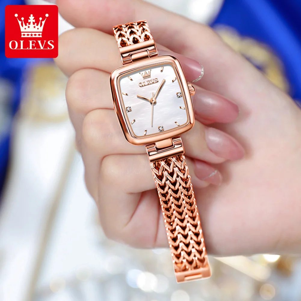OLEVS Womens Watches Top Brands Luxury Rose Gold Bracelet Quartz Watch for Women's Fashion Stainless Steel Ladies Wristwatches