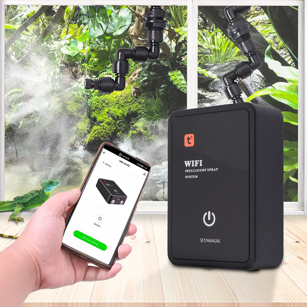 Automatic Mist Rainforest Timing Spray System Kit WiFi Intelligent Reptile Spray Humidifier APP Control Irrigation Timer