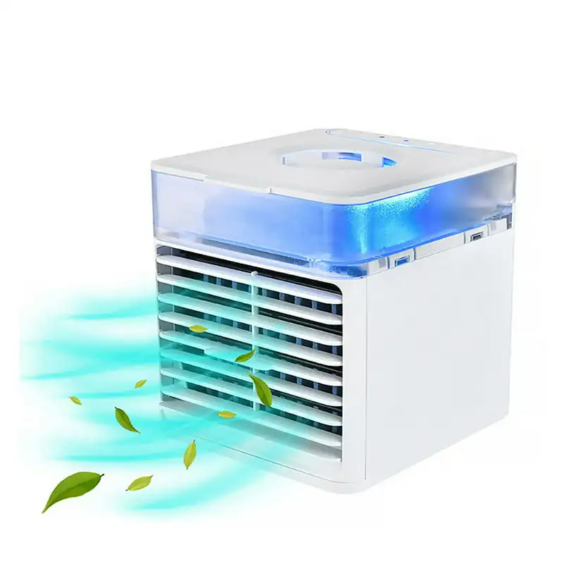 

Air Conditioner Quiet Desk Fan, Humidifier Misting Fan, with LED Light, Air Cooler For Home, Office, Room