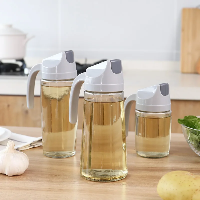 

Automatic switch oil kettle glass oil bottle kitchen supplies seasoning bottle with cover oil vinegar bottle oil tank kettle