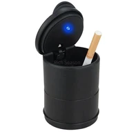 new upgrade 1pcs car led ashtray garbage coin storage cup container cigar ash tray car styling universal size ashtrays