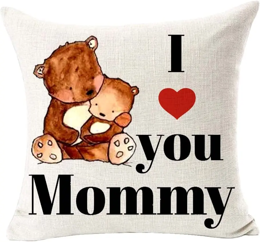 

Лучший подарок для моей мамы, я люблю тебя, мамы, квадратные декоративные наволочки с животными, медведем, наволочка для подушки, наволочка д...
