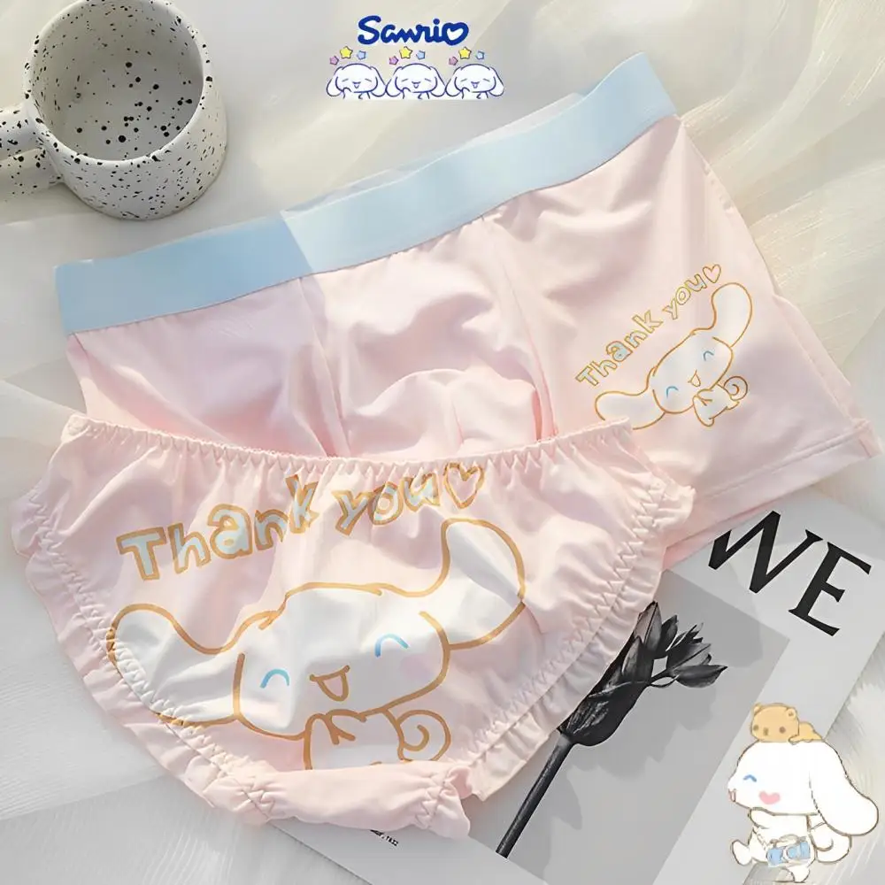 

2023 New Sanrios Cartoon Cinnamoroll Panties Cute Pattern Couple Underwear Giris Polyester Fiber Traceless The Middle Briefs