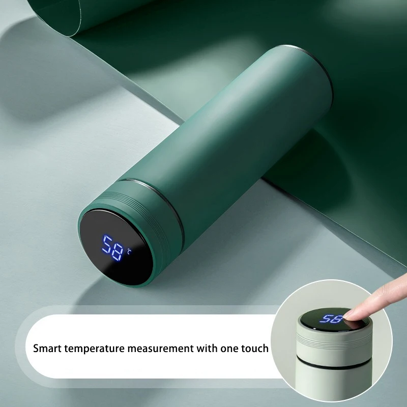 Нержавеющая стальная умная водная чаша, сохраняющая температуру и не протекающая, с двойной стенкой и LED-дисплеем, прочная.