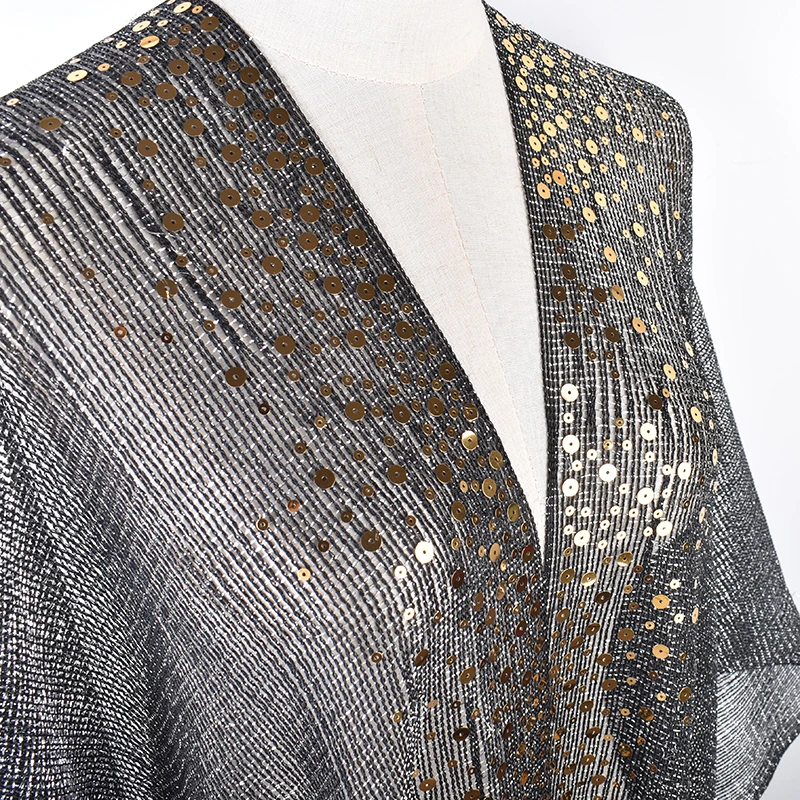 Однотонный кардиган пикантная Солнцезащитная шаль с блестками и кисточками