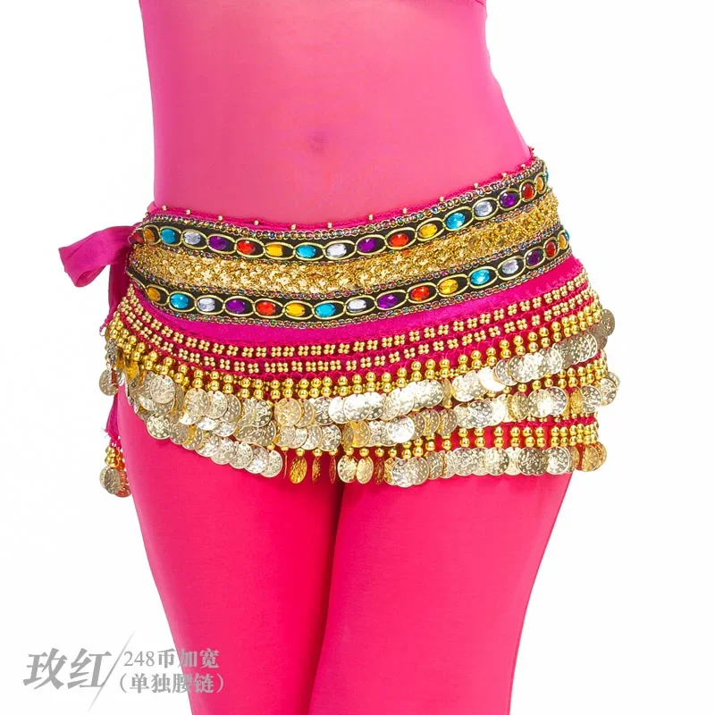 Женский танцевальный костюм танца живота цветной шарф со стразами и цепочкой на