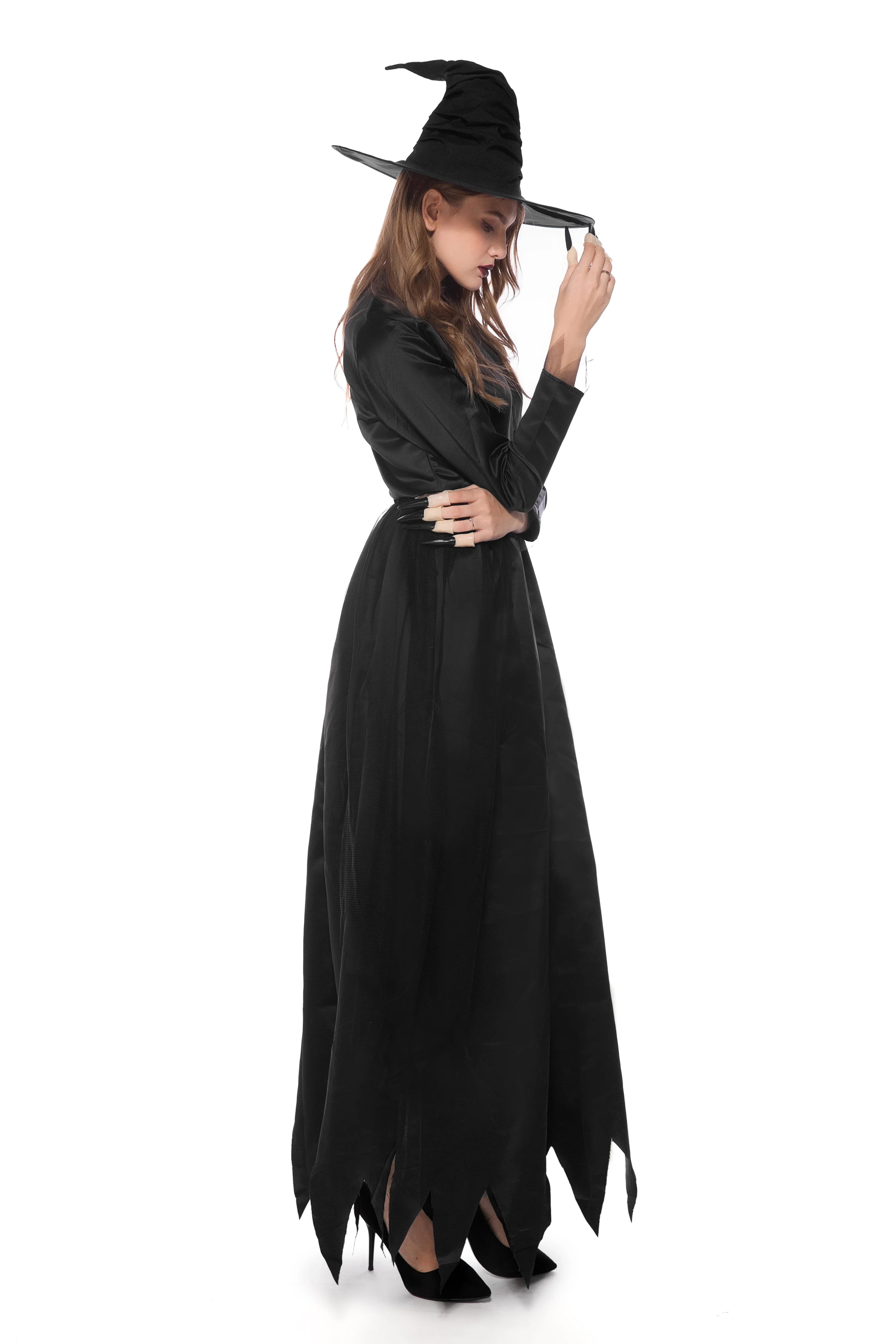 Костюм ведьмы на Хэллоуин для женщин и взрослых сексуальное черное волшебничное