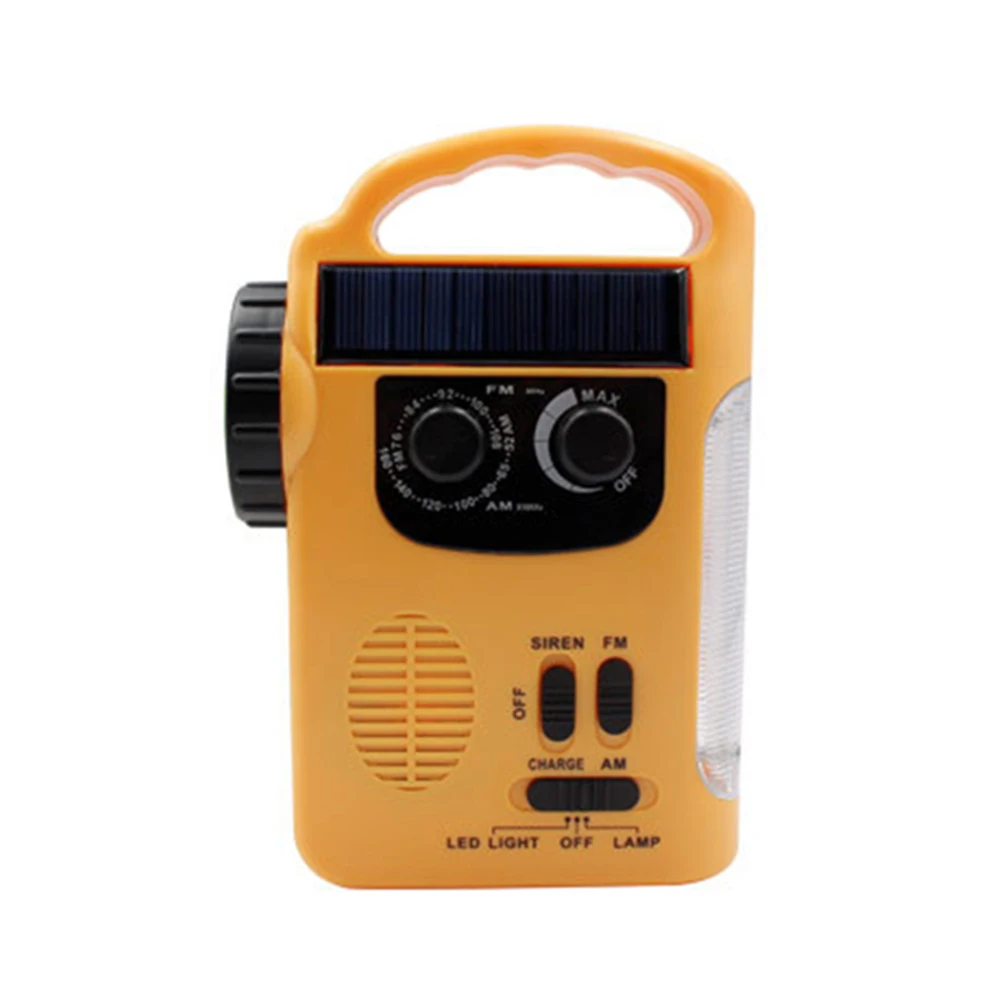 

Outdoor Emergency Hand Crank Solar Dynamo AM/FM Radios Power Bank with LED Lamp AM/FM Weather Radio