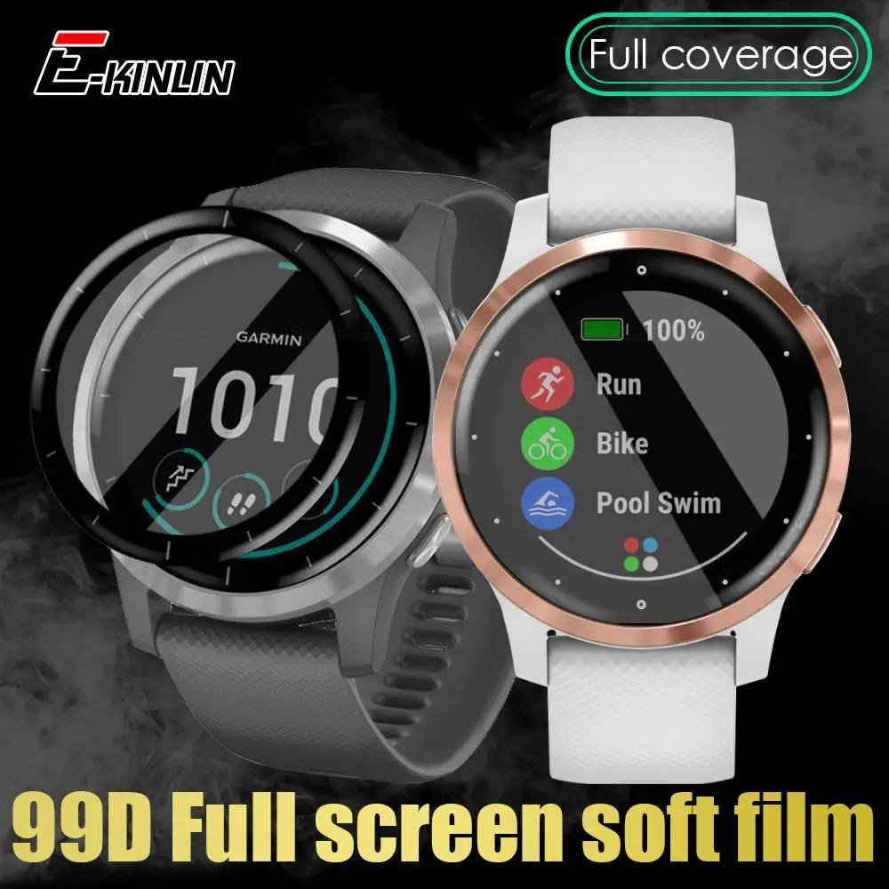

Полная защита экрана 99D для Garmin Watch Benz Sq Vivoactive 4 3 Musice Ble 4S, изогнутая мягкая пленка (не закаленное стекло)