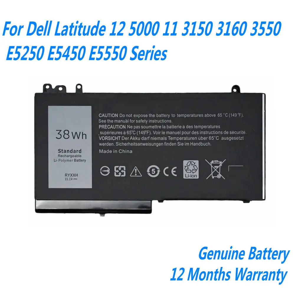 Фото Аккумулятор для ноутбуков Dell Latitude серий 12 5000, 11 3150, 3160, 3550, E5250, E5450, E5550, 9P4D2, 11.1V, 38WH, RYXXH №3