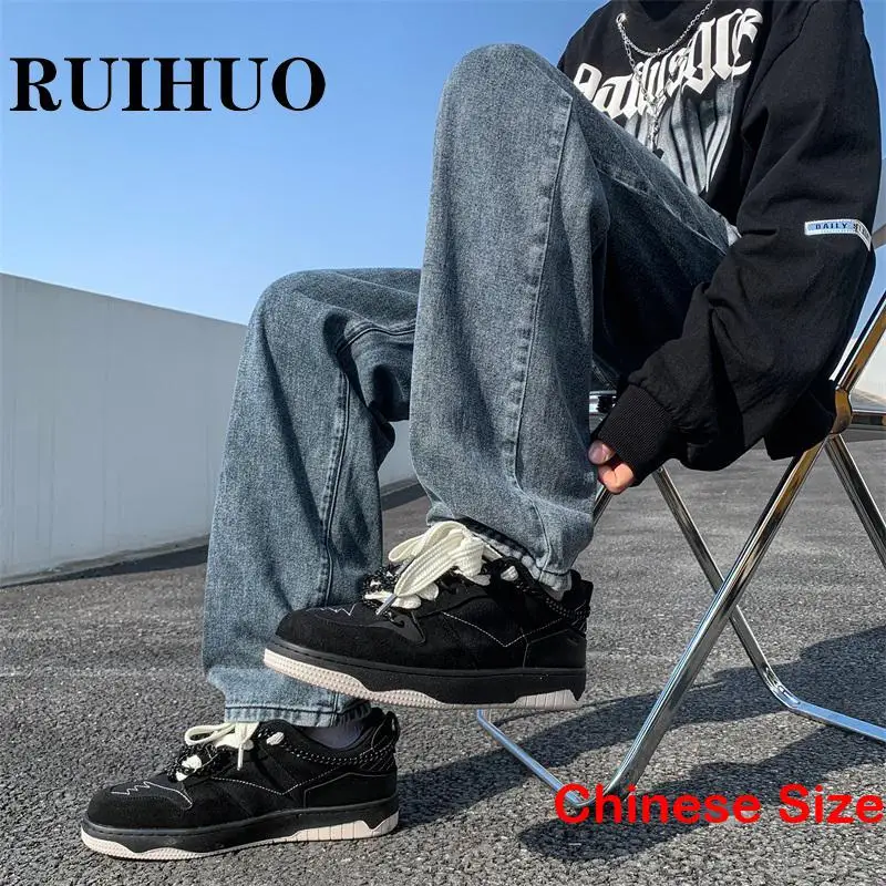

Джинсы RUIHUO мужские в обтяжку, модная одежда, мужские джинсы, уличная одежда, китайский Размер 3XL, весна 2023