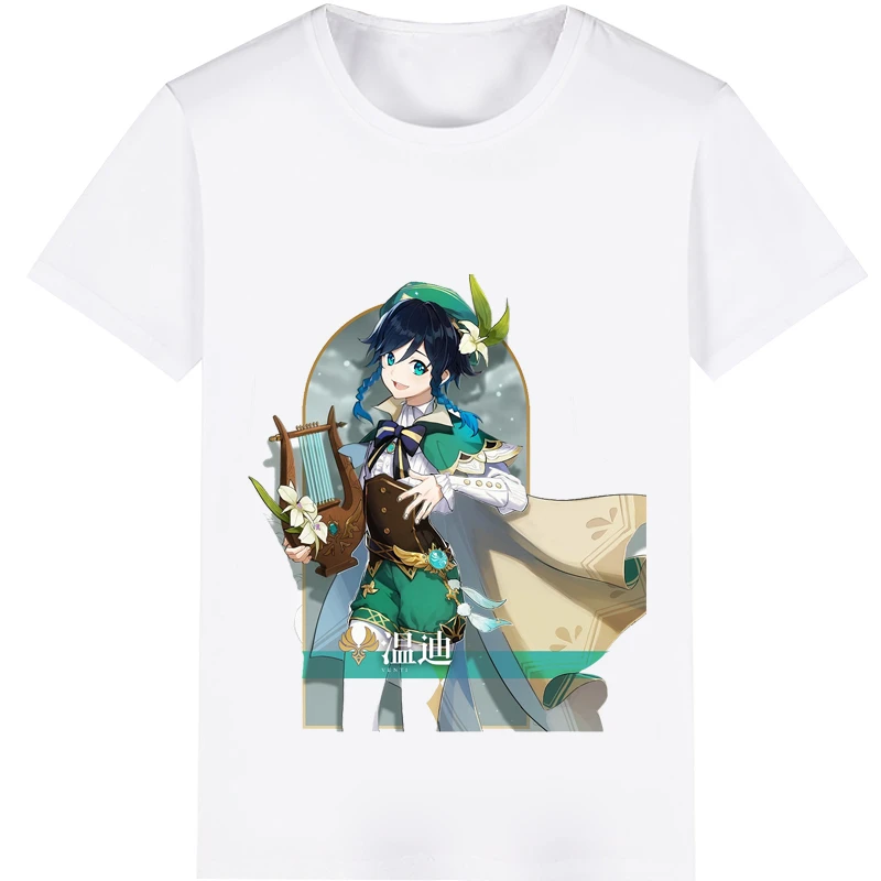 

Genshin Impact Klee Keqing Venti Noelle Hutao Cosplay Costume Adult Kids Child Short Sleeve T-shirt T shirt