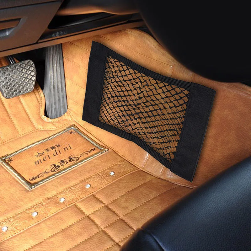 

Magic Sticker Mesh Storage Bag Car Back Rear Trunk Storage Net Seat Elastic String Net Auto Organizer Seat Back Bag Organizer B
