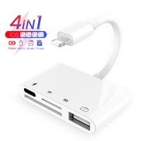 4in1 sd tf card reader otg adapter for iphone 13 12 pro card reader camera connection for ipad pro sd tf charging adapter