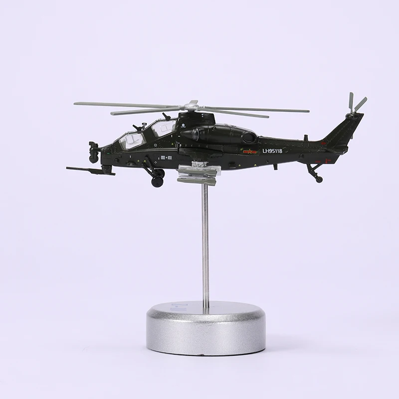 1/100 Scale Wu Zhi 10 Gunship Model Mini Alloy Die Casting Simulation Helicopter Toy WZ-10 Zhi Ten Airplane Model Toy Gift