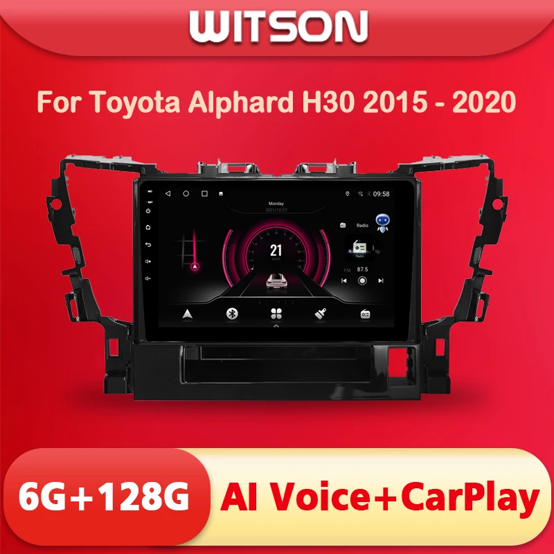 

WITSON 9 дюймовый большой экран Android 11 AI VOICE 1 Din in Dash Car radio для Toyota Alphard H30 2015 - 2020 навигационный плеер