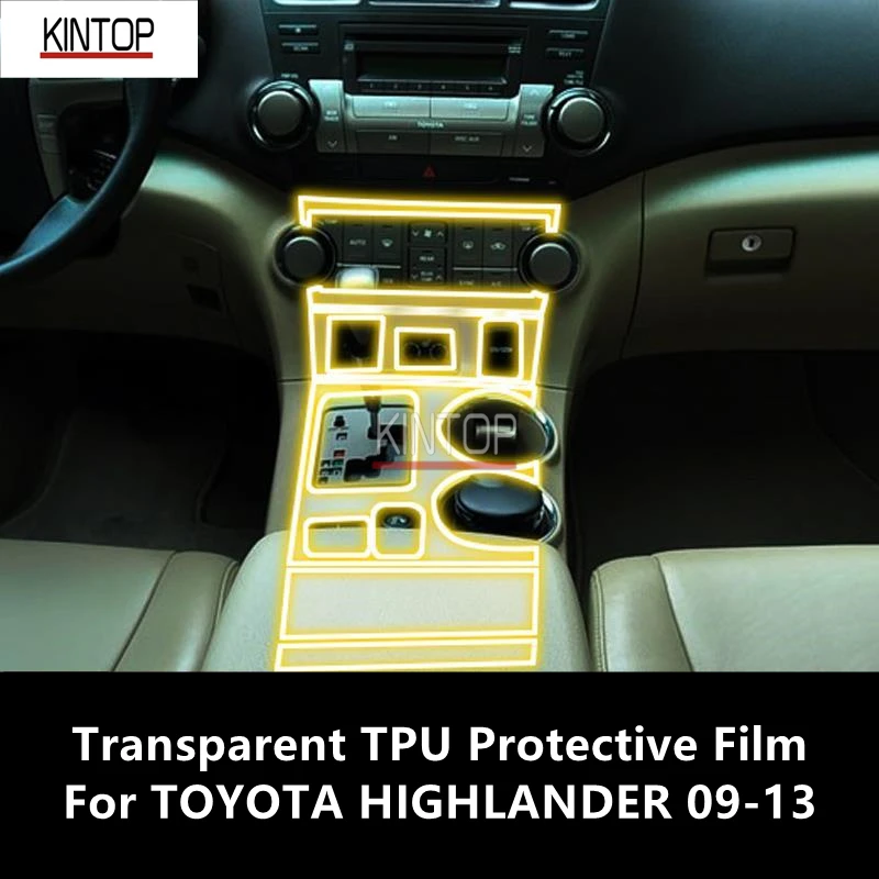 

For TOYOTA HIGHLANDER 09-13 Car Interior Center Console Transparent TPU Protective Film Anti-scratch Repair Film Accessories
