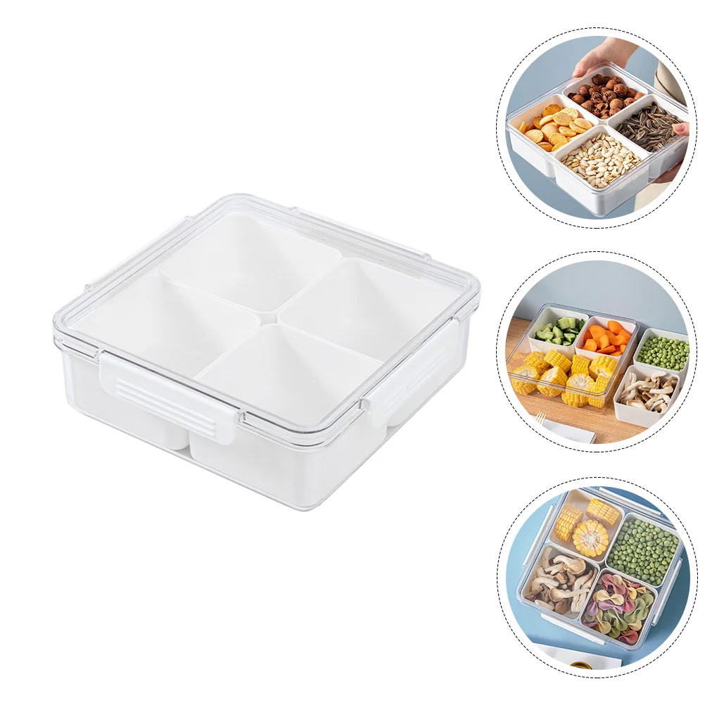 

Контейнер для хранения закусок, Сервировочная тарелка для холодильника, поднос, контейнер, герметичный Органайзер, тарелка для чаши, прозра...