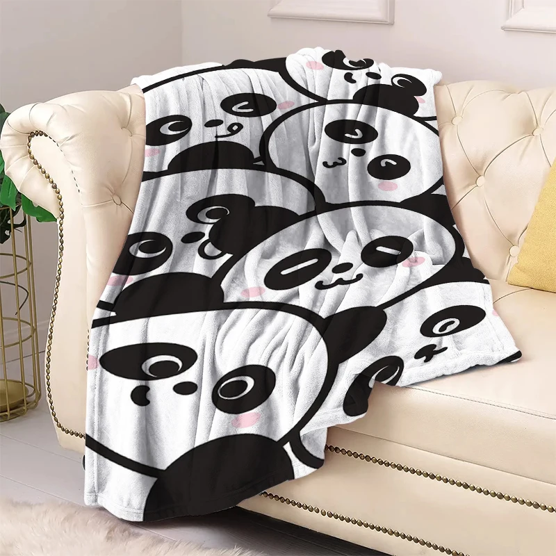 

Cute Panda Design Blanket for Decorative Sofa Blankets for Bed Bedroom Decoration Bedspread the Throw Fluffy Soft Fleece Custom