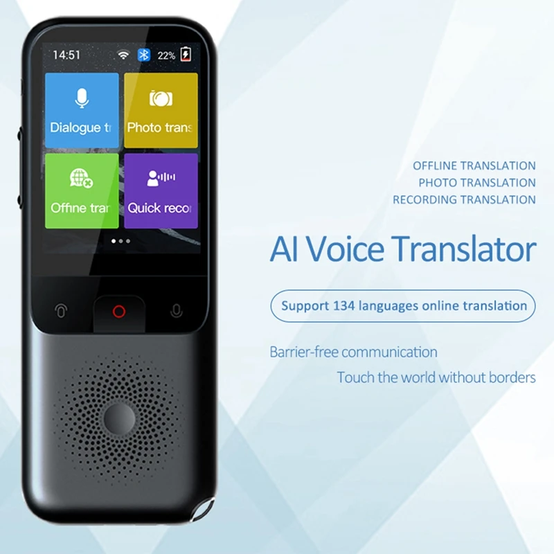

Интеллектуальный голосовой переводчик T11, 134 языков, Wi-Fi, одновременный онлайн-переводчик