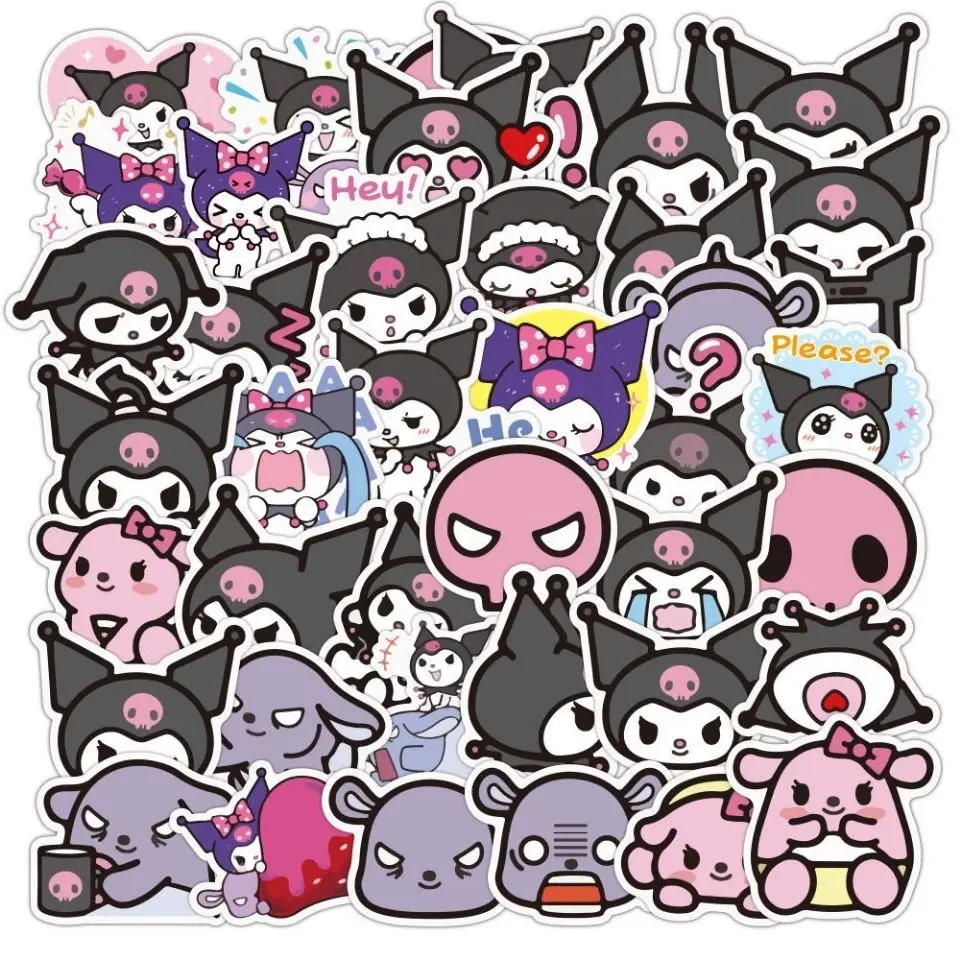 

50PCs Kawaii Cute Kuromi Luggage Sticker Cartoon Waterproof Guitar Mobile Phone Computer Decoration Sticker