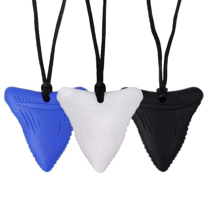 

Shark Teether Chew Necklace for Kids Silicone Teething Toys for Autism