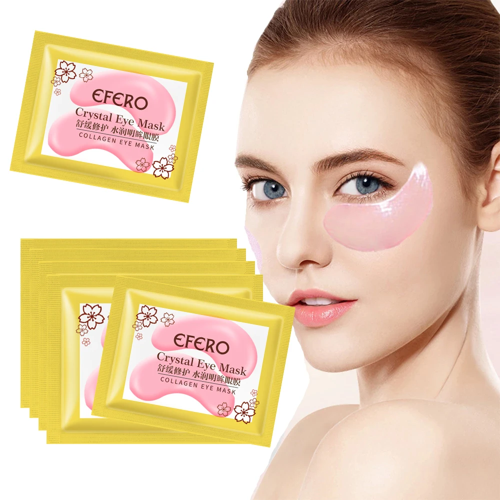 

5-10pair Collagen Crystal Eye Mask Gel Eye Patches Remove Eye Bags Dark Circles Anti Wrinkle Anti Aging Eye Mask Moisturizer Pad