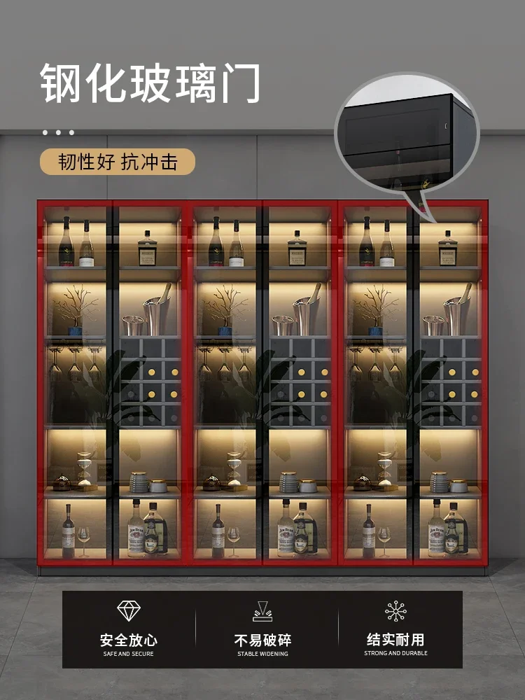 Weinschrank Aus Glas An Der Wand Hochwertige Heimvitrine Moderne Und Einfache Raumhohe Glastür