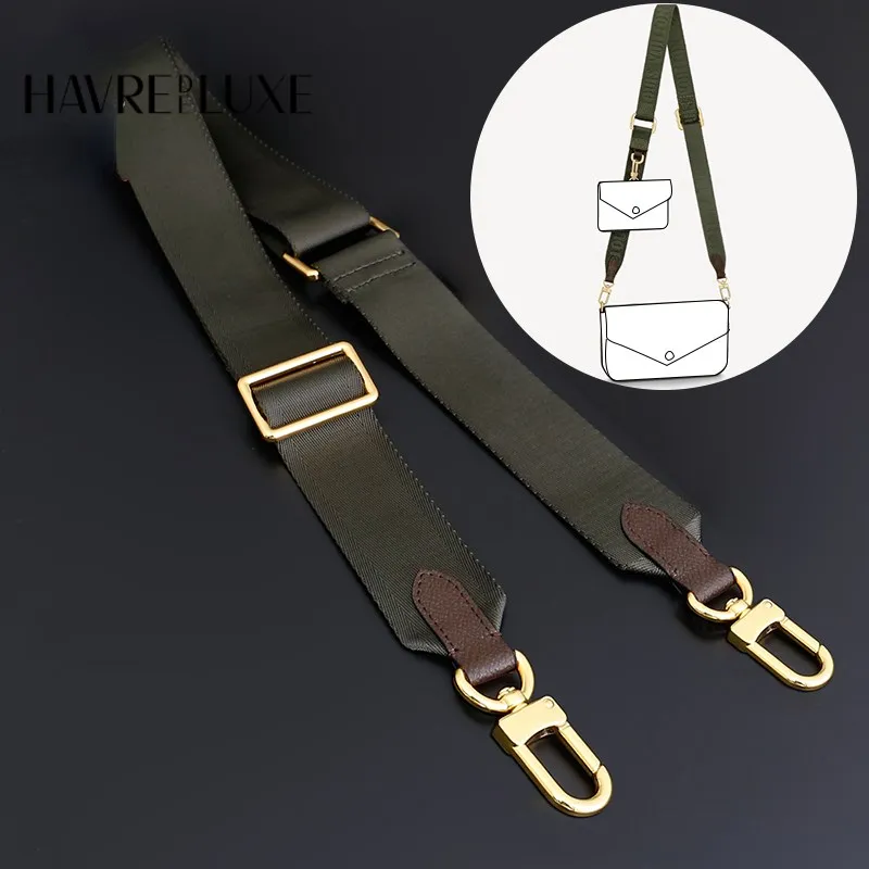 Three-in-one Shoulder Bag Adjustable Green All-match Canvas Wide Bag Belt Backpack Cross Body Strap Accessories Single Purchase