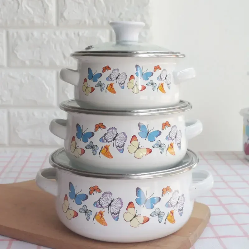 Кухонный горшок из трех предметов эмалированная стандартная миска для лапши