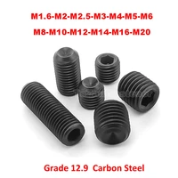 grade 12 9 carbon steel hex socket set screw m1 6 m2 m2 5 m3 m4 m5 m6 m8 m10 m12 m14 m16 m20 headless allen cup point grub screw