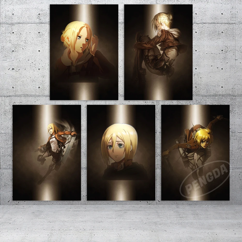 

Home Decorative Attack On Titan Canvas Armin Arlert HD Print Paintings Mikasa Ackerman Pictures Levi Wall Eren Jaeger Art Poster