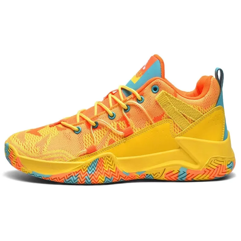 

TopFight Orange Mix Color Men's Cushioning Light Basketball Sneakers Anti-slip Outdoor Sports Shoes Trainer Women Zapatillas