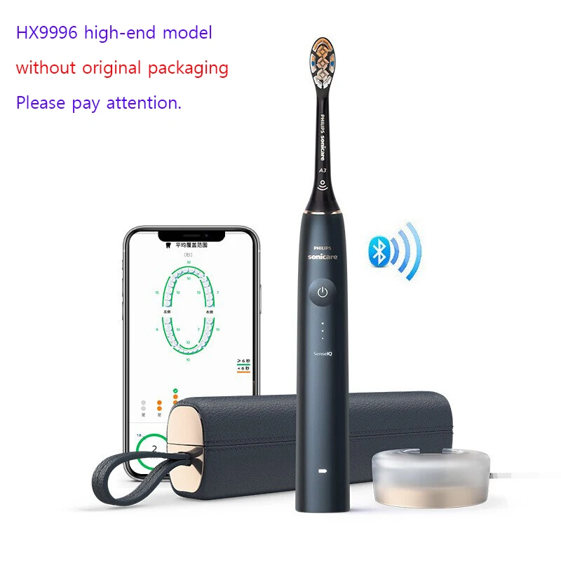 

Новый список электрическая зубная щетка Sonicare HX9900 HX999B для philips Bluetooth Сенсорный экран Водонепроницаемая Портативная зарядка