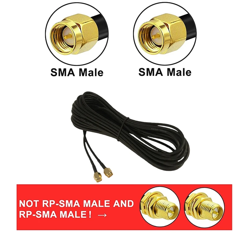 

1 Piece SMA Male To SMA Male Adapter Cable Internal Screw Pin Extension Cable For SDR Receiver Shortwave Radio 600Cm
