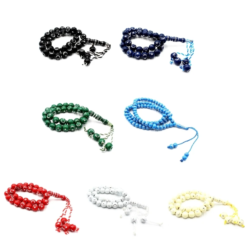 

Мусульманские Звезды Луна четки бусины браслет 33 бисера фото с кисточками