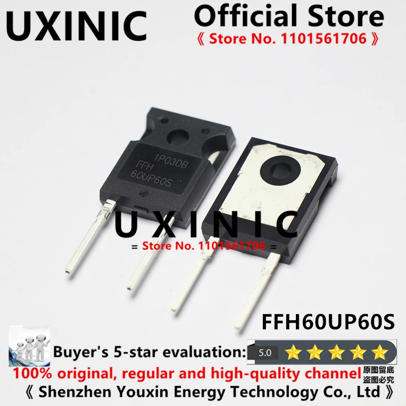 

UXINIC 100% новый импортный оригинальный FFH60UP60S 60UP60S TO-247 выпрямитель с быстрым восстановлением Dipolar 60A 600V