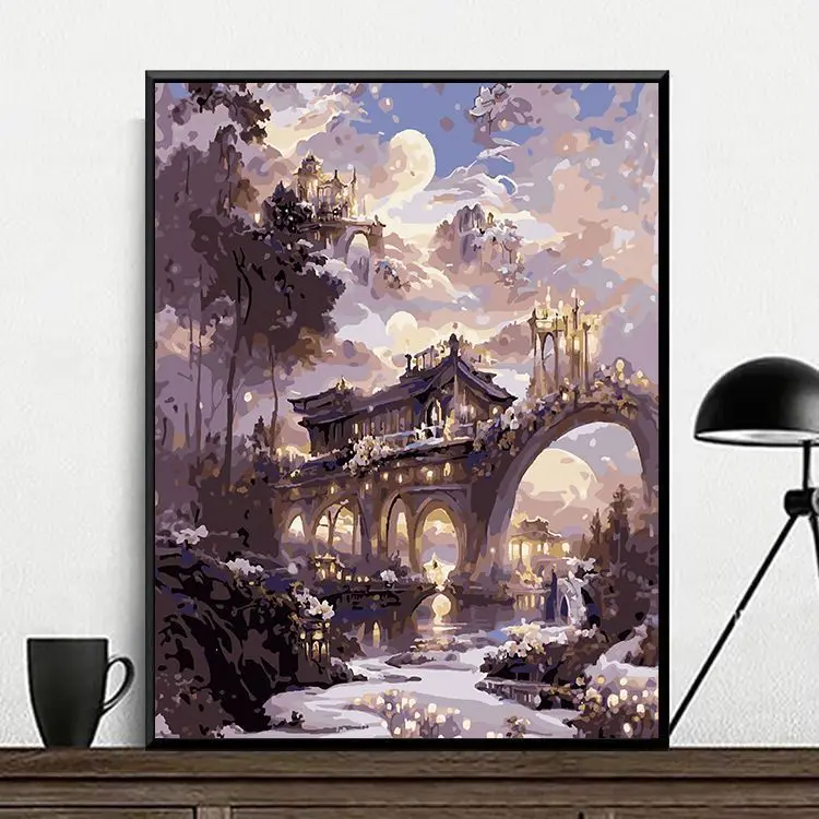 

99017Ann-Tulip diy digital oil painting oil painting acrylic flower painting explosion hand-filled landscape painting