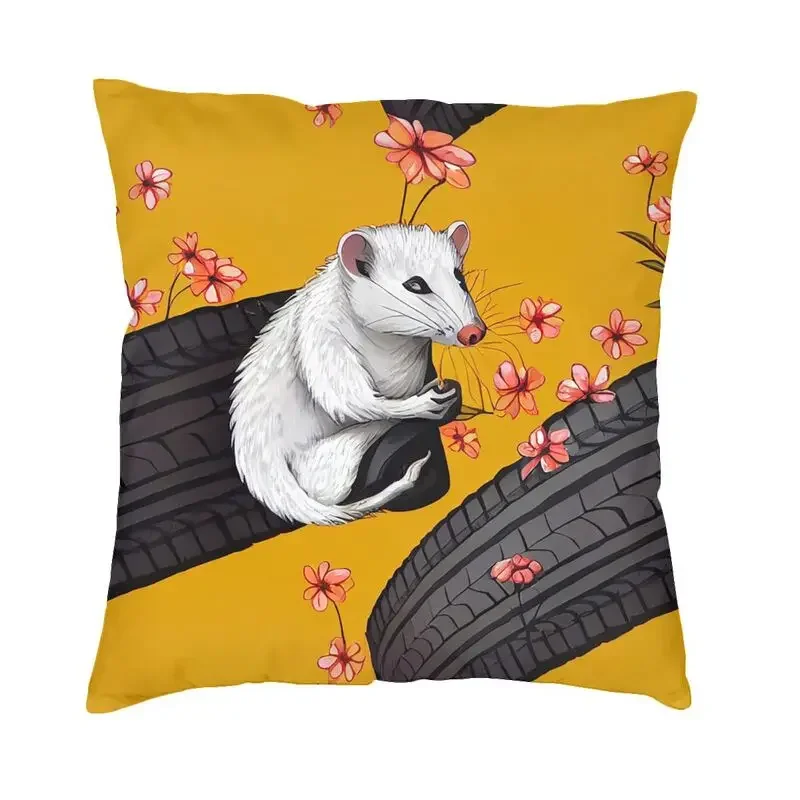 

Квадратная наволочка Opossum на шины, домашний декор, подушки для домашних животных, декоративная подушка для автомобиля с двусторонним принтом