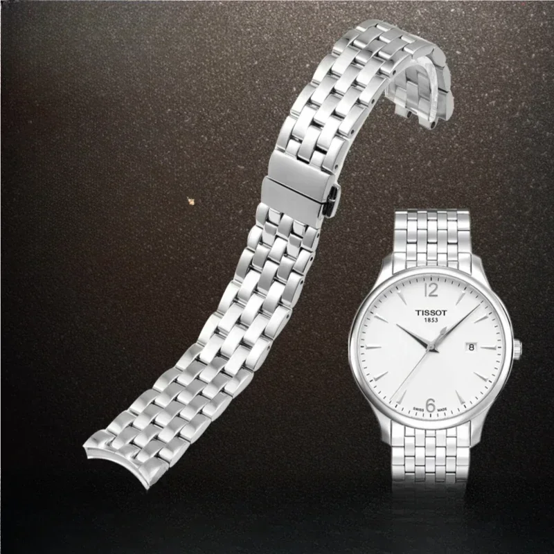 

Ремешок для часов Tissot Junya Series T0636 arc, прочный браслет из нержавеющей стали с двойным прессом, аксессуары для часов, 20 мм, T063639a T063
