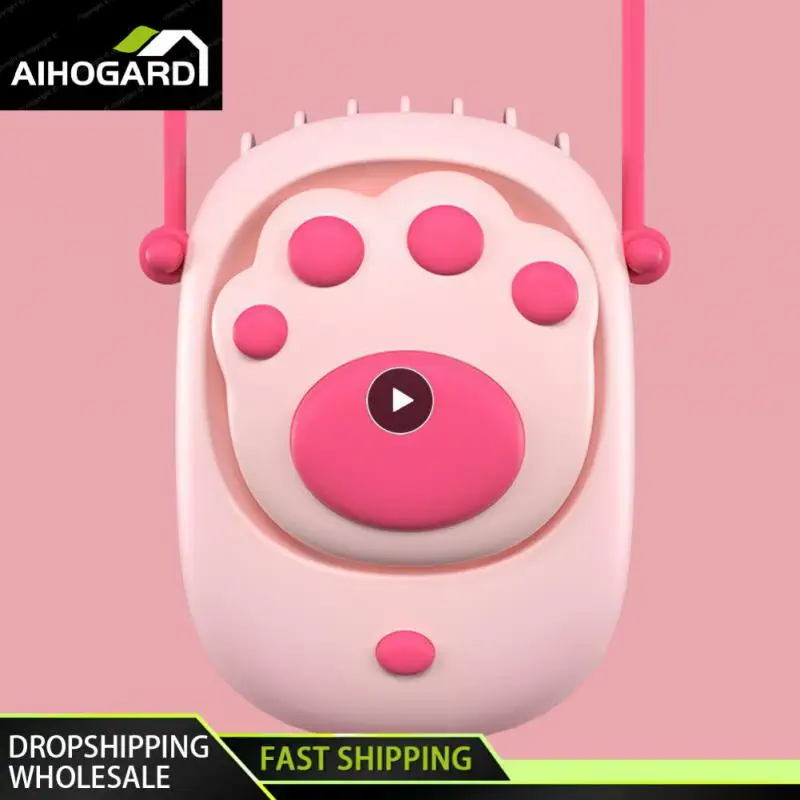 

Usb Fan Mini Air Cooler Hanging Neck Cute Cartoon Summer Cooling Fan Accessories Tools Small Fan Rechargeable Handheld Fan