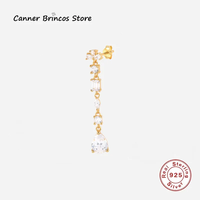 

Женские серьги-подвески из серебра 925 пробы с цирконом