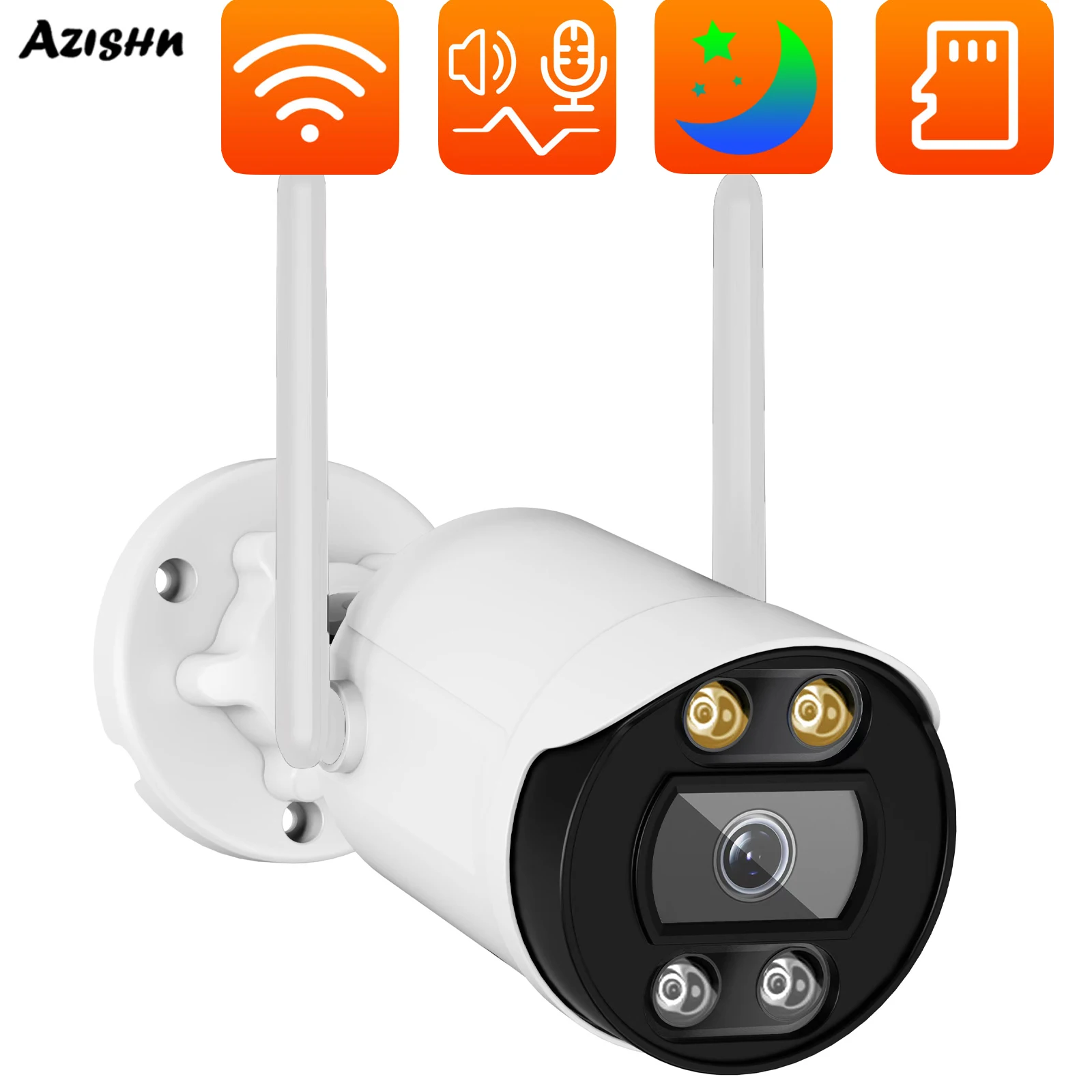 

AZISHN Outdoor Color WiFi Two-way 5MP IP Wireless Network HD Motion Detection Camera