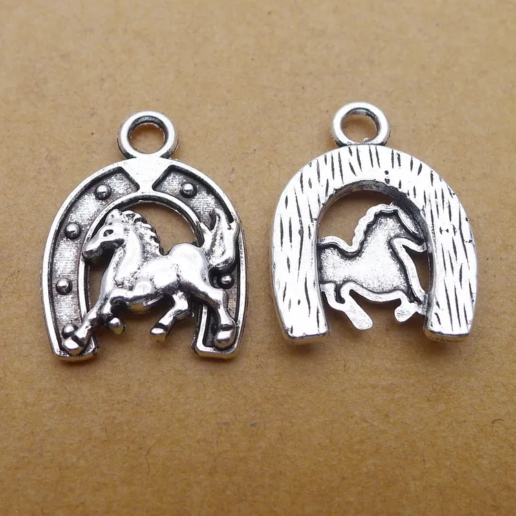 

10 шт./лот подвески в виде подковы на удачу в античном серебряном цвете, подвески для самостоятельного изготовления ожерелья, сережек