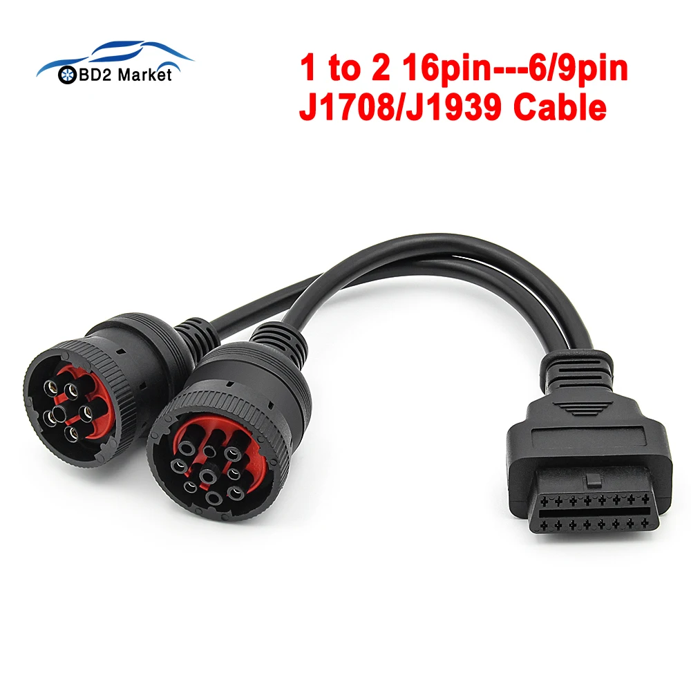 Диагностический инструмент для грузовиков J1708 J1939 OBD2 16-контактный кабельный
