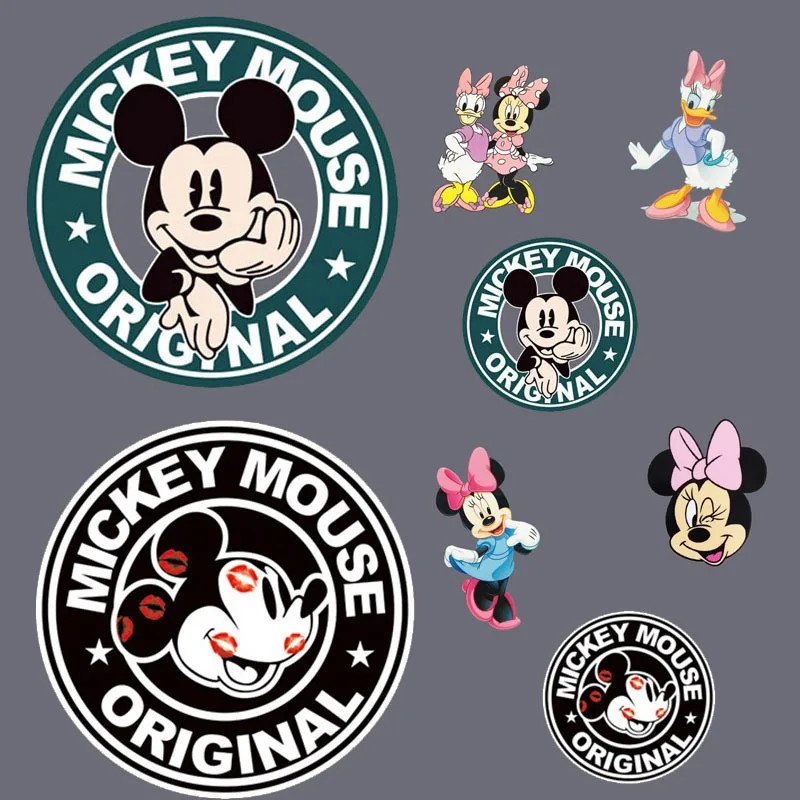 Mickey Minnie mouse Ironing Patches Disney Hot Transfers Clothing Patch Cartoon DIY Sewing Clothes Bag Decration Sticker Gifts
