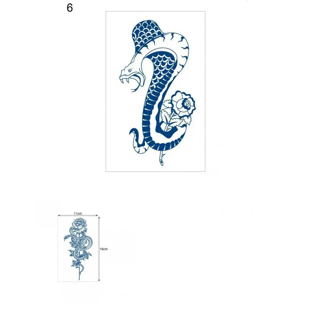 

Temporary Tattoos For Women Men Body Tattoo Long Lasting Non-irritating Herbal Simulated Snake Temporary Tattoo Sticker